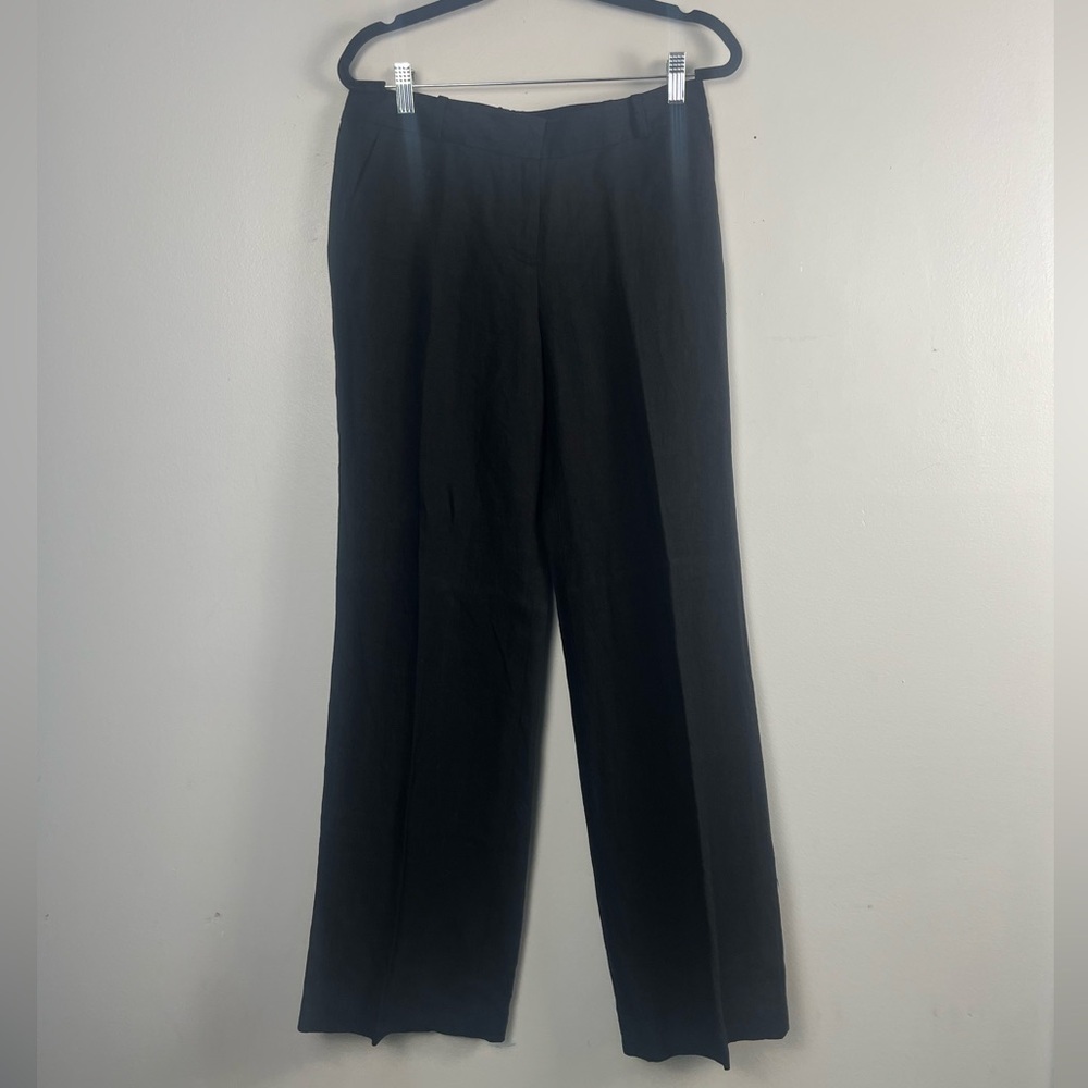 New Talbots signature Black 100% Linen Trousers size 4